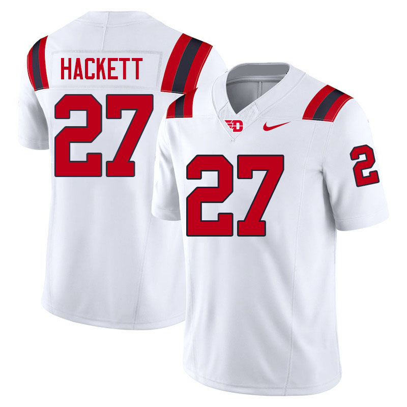 Dayton Flyers #27 Mason Hackett College Football Jerseys,Uniforms-White